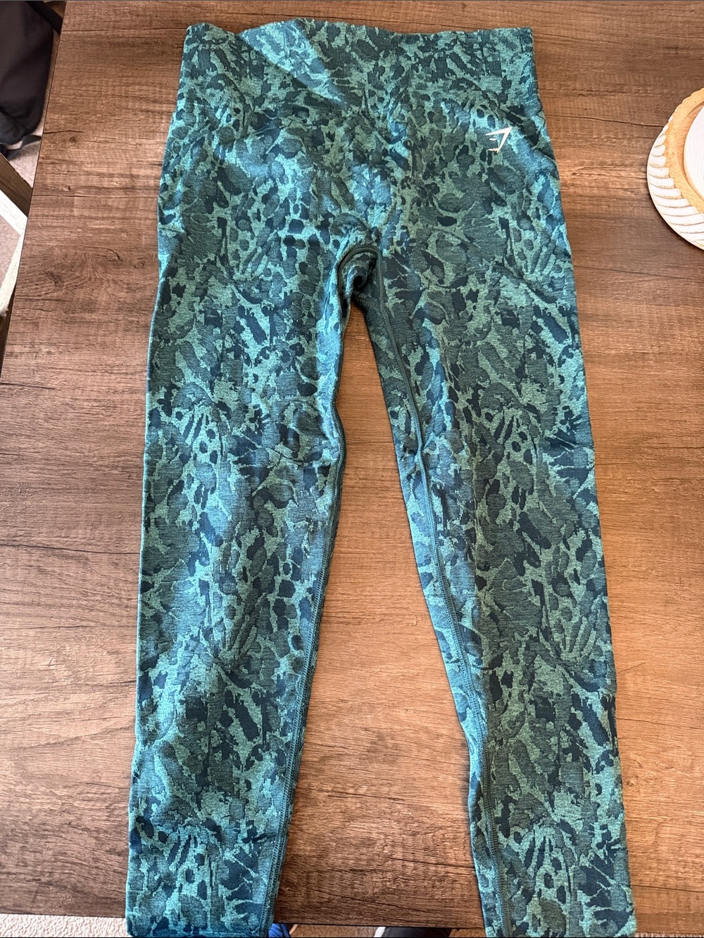 Gymshark Teal Green Camouflage-Print Leggings